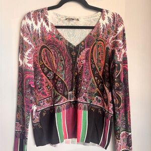 Vibrant Multicolor Paisley Sweater
